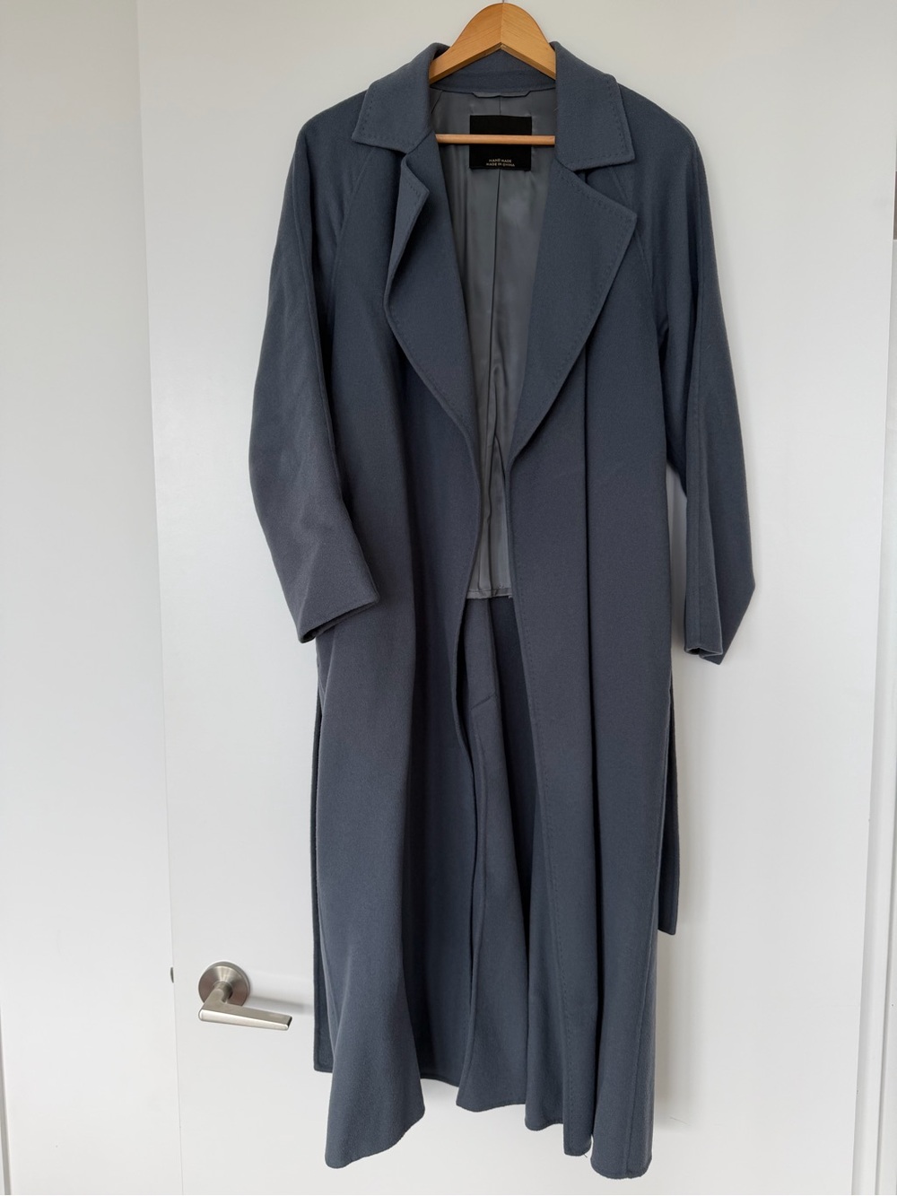 Massimo Dutti Long Slate Blue/Gray Trench Coat
